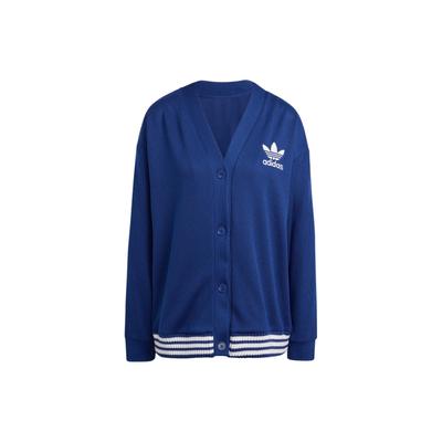 Originals Cardigan Three Stripe Color Block Loose Fit Long Sleeve Knit Top Women Tops Dark-Blue IR5292