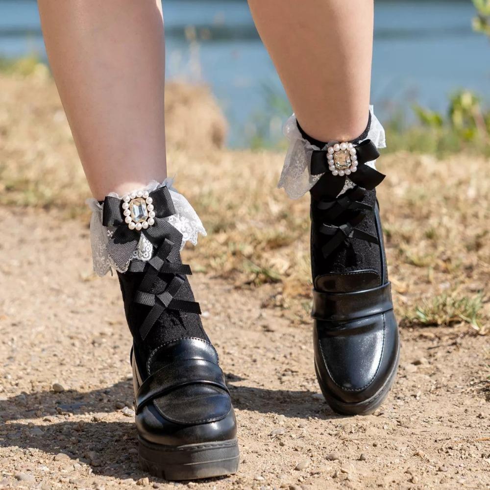 Sweet Style Lace Ankle Socks Bow Lolita Cotton Socks Gift Summer Spring Socks Women
