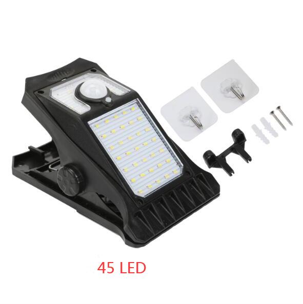 New Motion Light-sensing Outdoor Waterproof Lamp IP65 Solar Clip LED Flashlight for Garden Street Household Wall Lighting
