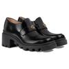 Interlocking Loafers 7.5cm Women's Black 750598 AACAT 1000