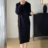 Premium Feeling with Coat Base Knitted Dress Autumn and Winter New High-neck Straight Medium and Long Sweater Skirt Women