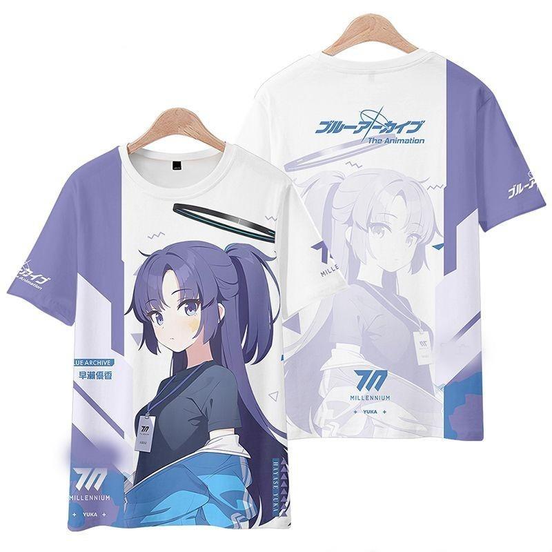 Blue Archive Takanashi Hoshino Anime 3D Print T-Shirts Men Women Short Sleeve T Shirt Tops Y2K Street Harajuku Tees Men Clothing