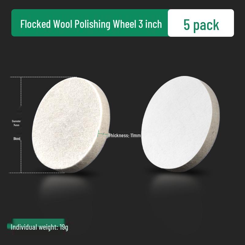 Wollflock-Polierscheibe - Selbstklebender Filz für Winkelschleifer, Spiegelfinish auf Möbeln & Autolack.