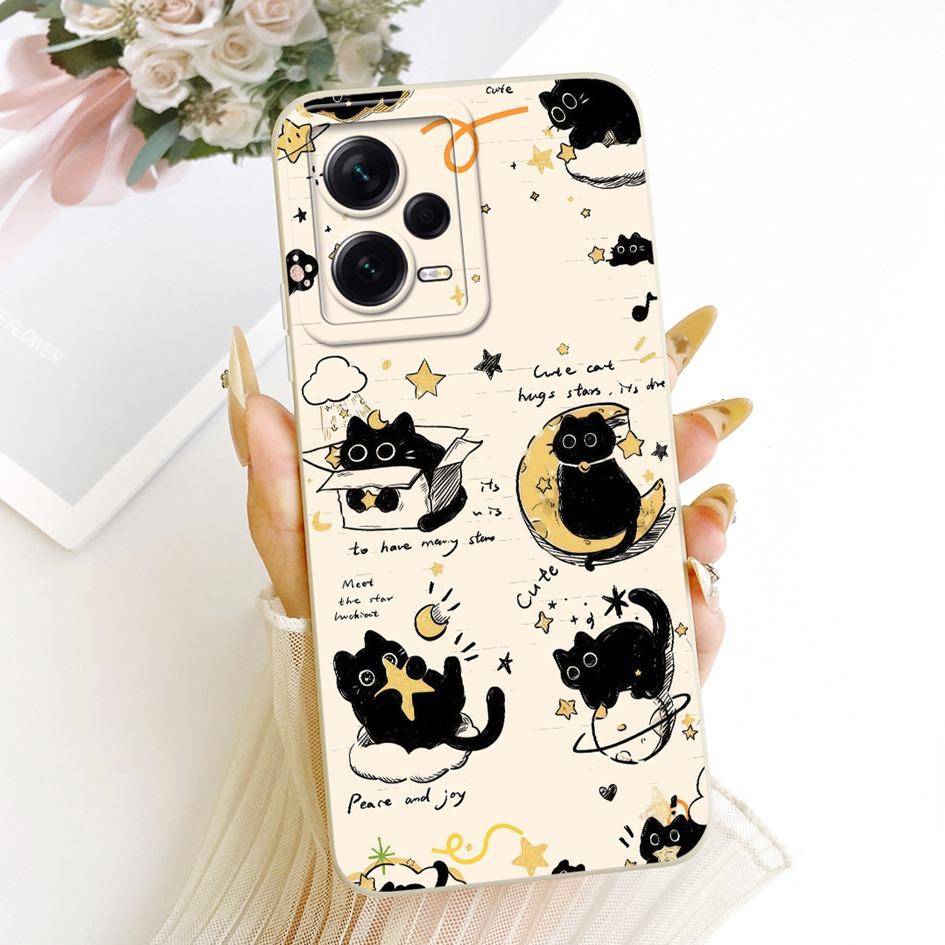 For Xiaomi Redmi Note 12 Pro Plus Case Popular Flower Soft Liquid Silicone Shockproof Cover For Redmi Note 12 Pro Note12 5G Case