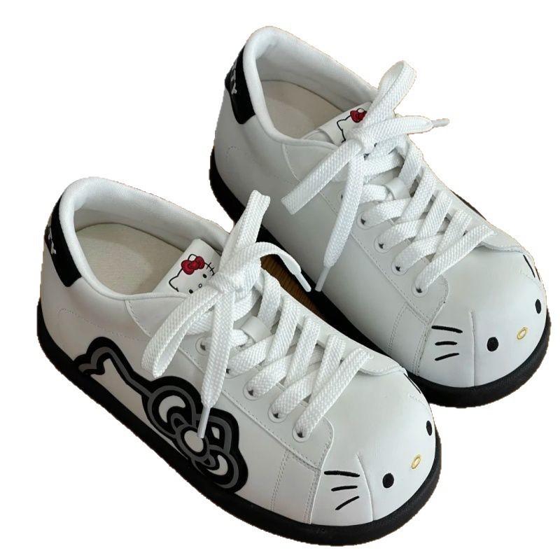 High-value cute KT cat cartoon pattern board shoes 22 spring new niche bread shoes tide