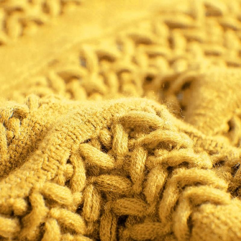 50x60inch Luxury Yellow Gift Blanket Knitted Throw Blanket Chunky Cozy Vintage Farmhouse Gift Textured Throw Blanket Home Decor