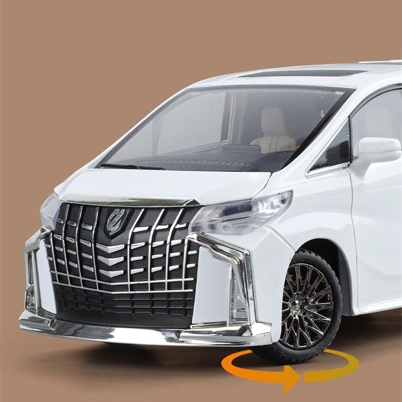 1:24 Toyotas Alphard MPV Alloy Car Model Diecast Metal Vehicles Car Model Simulation Sound and Light Childrens Toy Gift With Key