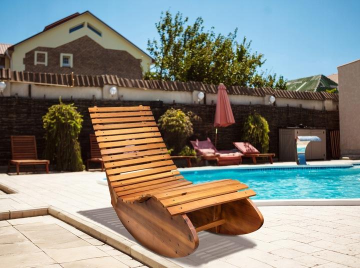 Leżak Bujany Ogrodowy Drewniany Bujany Leżanka Ogrodowa Do Strefy Spa Fotel