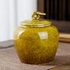 European-style Ceramic Tea Canister Round Gongfu Tea Storage Jar Celadon Sealed Container for Candies Nuts and Spices Kitchen