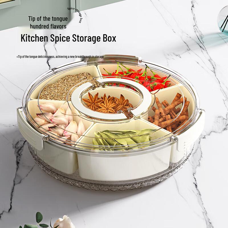 Six-Compartment Sealed Storage Box with Handle