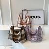 Woolen Plaid Large Bag Women's 2024 New Spring Maillard Shoulder Tote Bag Multi-purpose Large-capacity Backpack