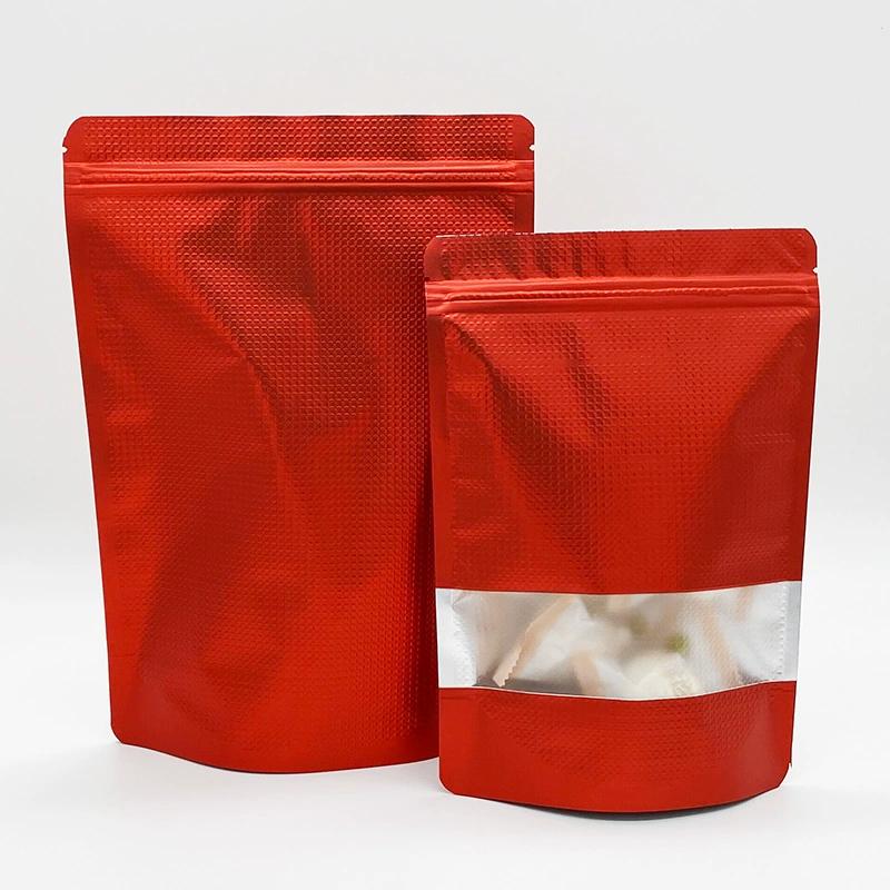Colorful Embossed Window Standing Aluminum Foil Bag, High-end Moisture-proof and Light Avoiding Sealed Bag, Standing Visible Window Snack Packaging