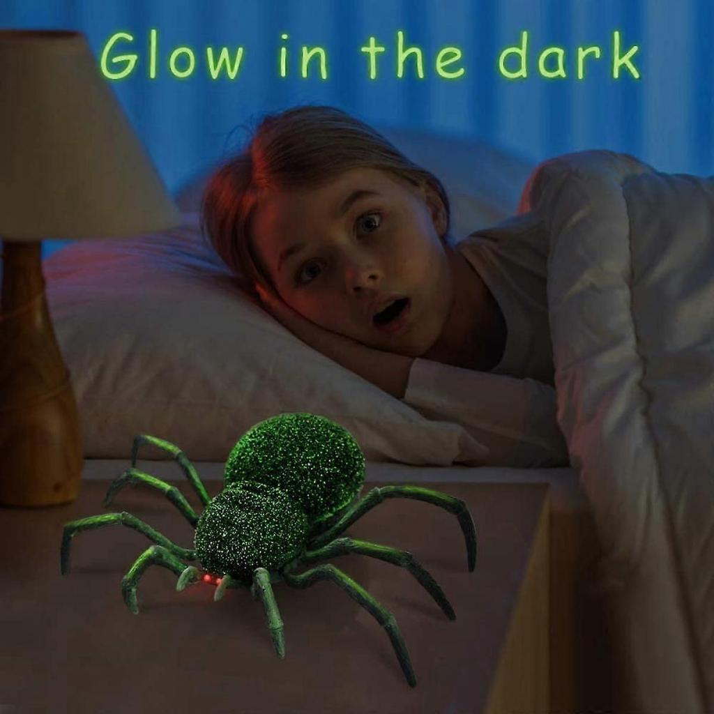 SDIGV Fernbedienung Scherzspielzeug Halloween Streich Gefälschter Schreck Roboter Klettert mit 8 Beinen Realistisch mit LED-Augen Geschenk für Kinder