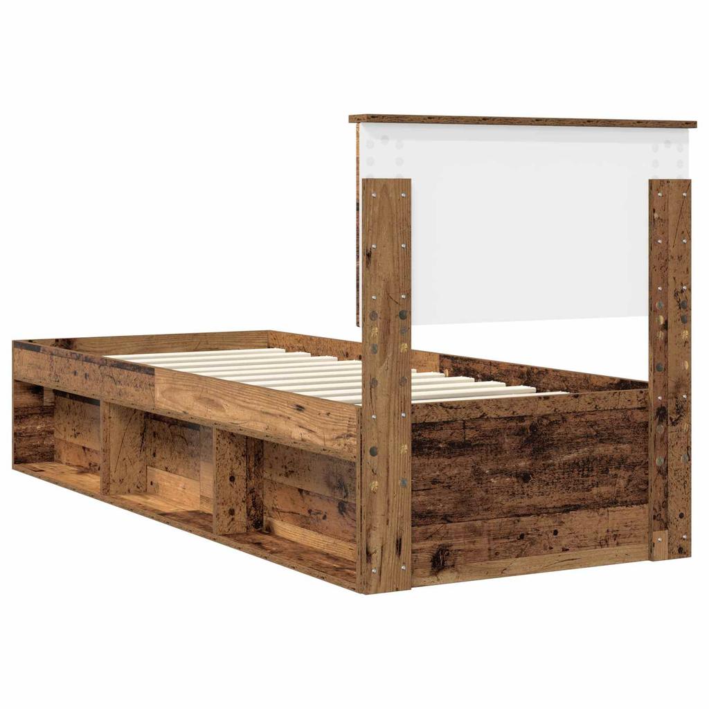 Bed Frame Made of Reclaimed Wood 75 x 190 cm Solid Pine Wood