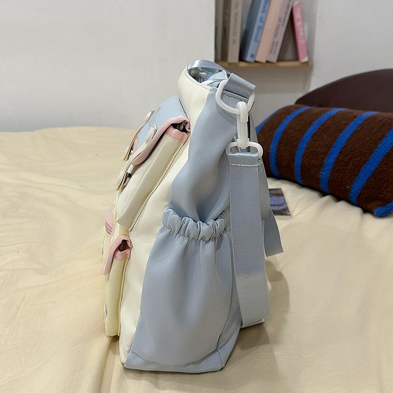 Colorblock Umhängetasche Damen College-Stil Schultertasche Junior High School Schülerinnen Große Kapazität Tragetasche