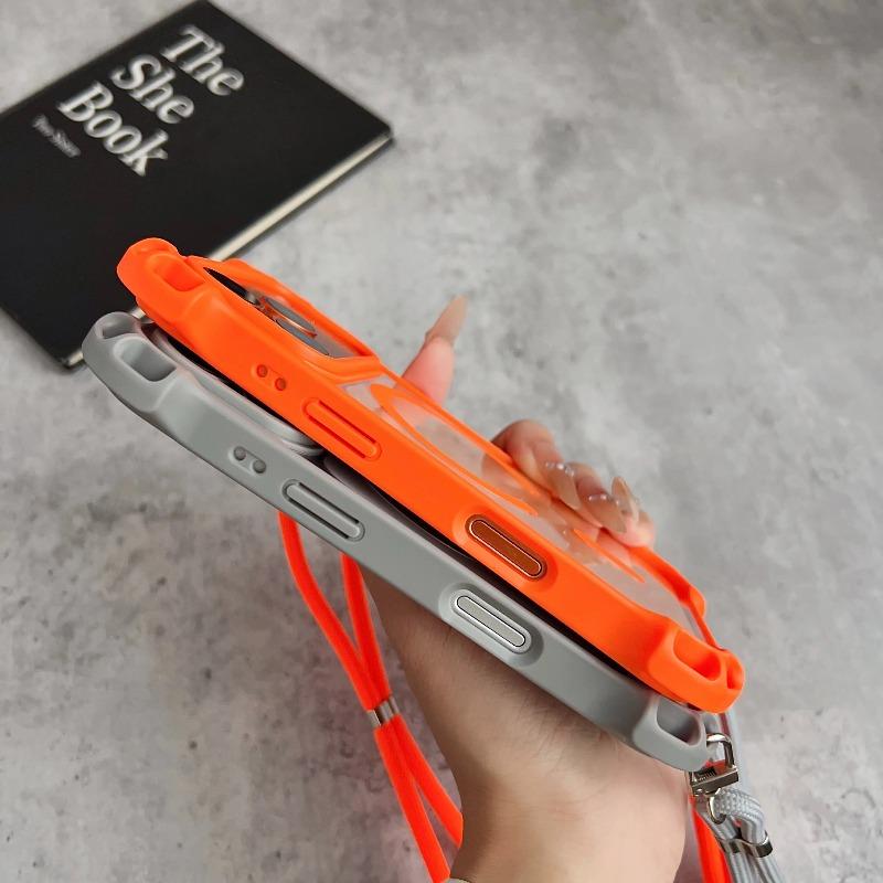 Creative Drone Four Corner Anti Drop Magnetic Case For iPhone 17 16 15 14 13 12 Pro Max for Magsafe Transparent Crossbody Shell