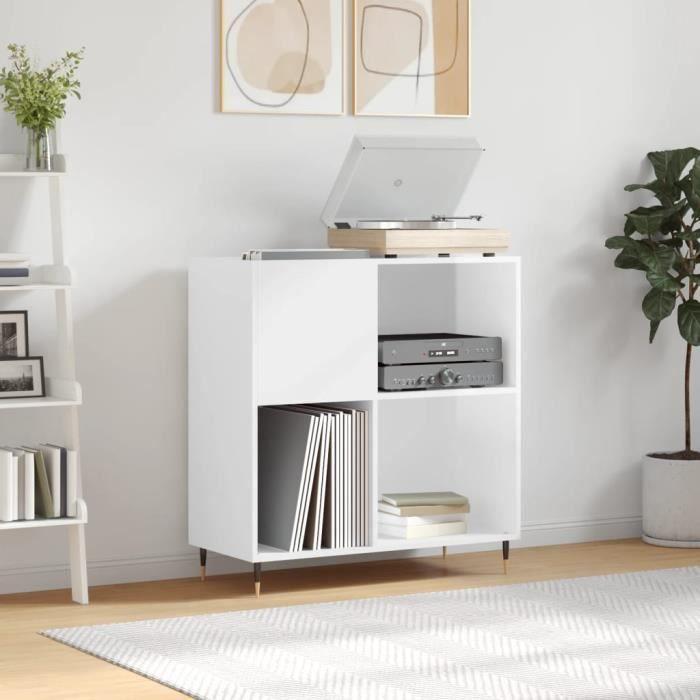 VidaXL Armoire à disques blanc brillant 84,5x38x89cm bois d'ingénierie 831766