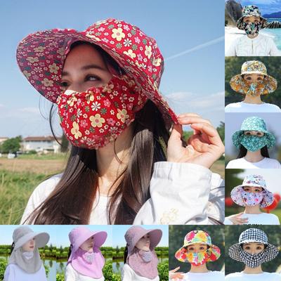 Wide Brim Agricultural Work Hat Shawl Women's Ponytail Hat Hot Sale Sunscreen Hat  Unisex