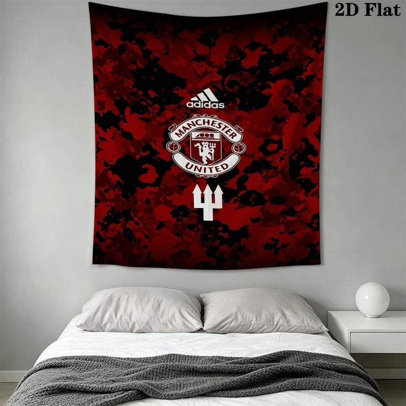Manchester United Wandteppich Ästhetischer Wandbehang Gedruckter Stoffdecke Dekorative Wandteppiche für Schlafzimmer Wohnzimmer Heimdekoration