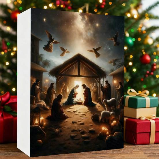 Nativity Advent Calendar 2025 24 Days Christmas Countdown Calendar with 24 Nativity Scene Ornaments Christian