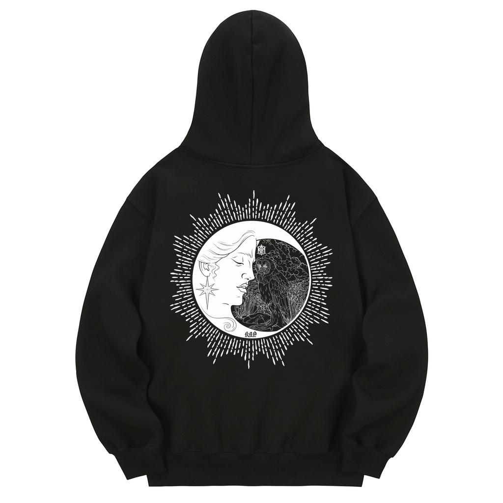 Khb0138 Old Moon Fleece-Lined Hoodie - Black