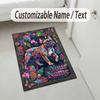 Dog Theme Crystal Velvet Rug Personalized Custom Name Text Soft Floor Mat Home Decor