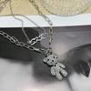 "European & American Double-Layer Love Necklace: Hip-Hop Inspired Long Sweater Chain for Women"