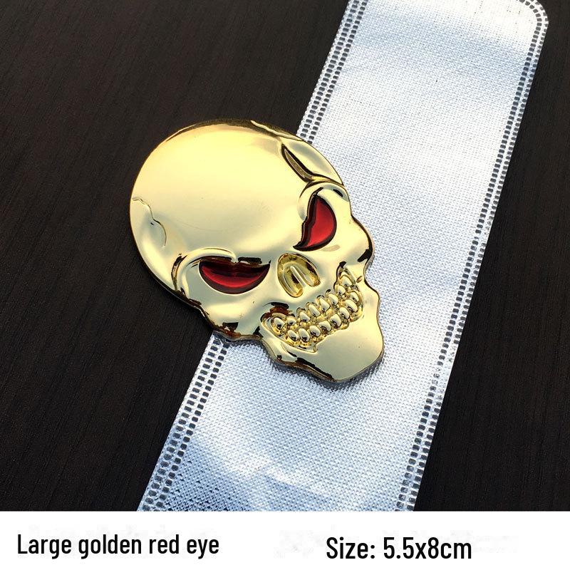 Customized 3D Pirate Skull Metal Car Sticker - Captain Jack Tail Label Body Decoration.