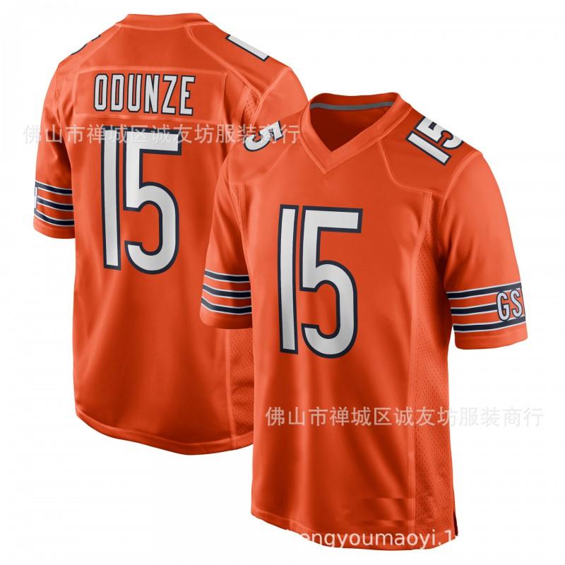 Chicago Bears 15 Rome Odunze Football Jersey Mens Sports Training Game Uniform White