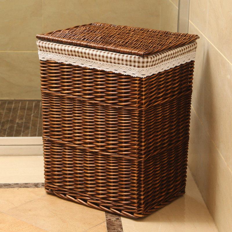 Rattan Woven Storage Basket for Laundry, Toys, or Hot Pot Restaurant Use
