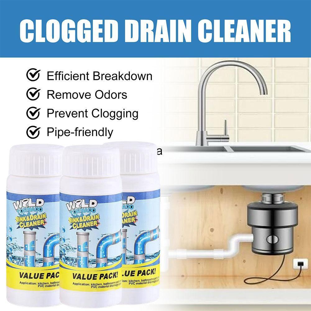100g Powerful Sink Drain Cleaner High Efficiency Clog Remover Kitchen Sewer Power Pipe Channel Powder Cleaning Tools