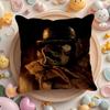 M-Mad G-God Cushion Cover Natural Linen Organic Fabric Double-Sided Printing Sofa Home Decor Gift Pillow Cover