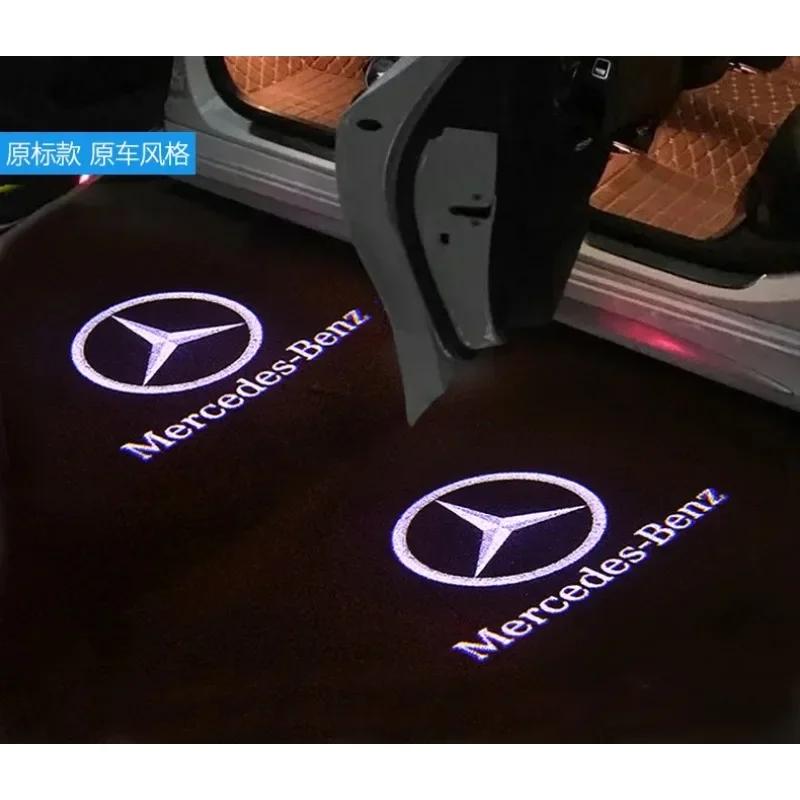 UAHCB1 2025 For AMG 2pcs Led Car Door Welcome Light For Mercedes Benz W205 W176 W246 W242 GLA W212 AMG E A B C ML Class Laser Projector