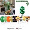 30pcs Jungle Safari Animal Number Balloons Set Kids 1 2 3 Years Birthday Party Decorations Wild One Green Latex Helium Globos