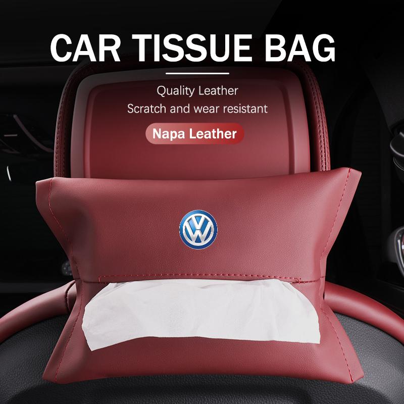 TMBCU1 Car Tissue Box Backrest Armrest Box Sun Visor Paper Bag For Volkswagen VW Scirocco Passat Polo B5 B6 B7 CC Tiguan Sharan Touran