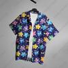 Summer Cute Cartoon Shirts For Men Fashion Harajuku Street Casual Trend Turn-down Collar Men's Lapel Short-sleeved Tops
