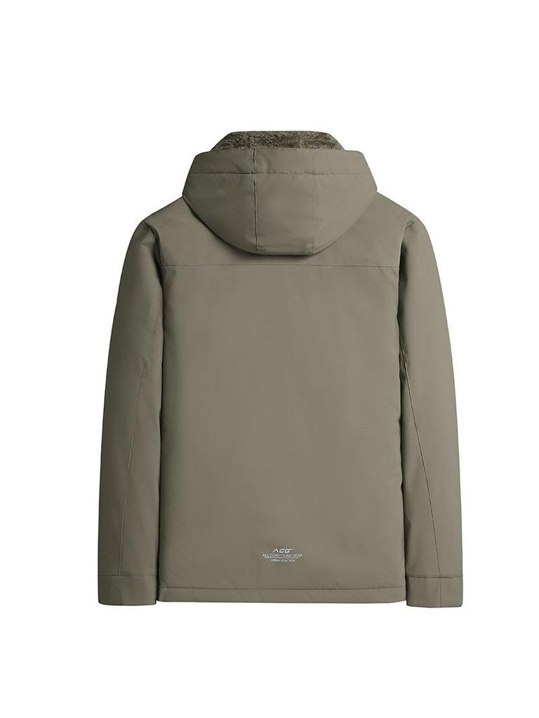 Men's Winter Hooded Jacket - Thick, Windproof, and Warm Outdoor Workwear