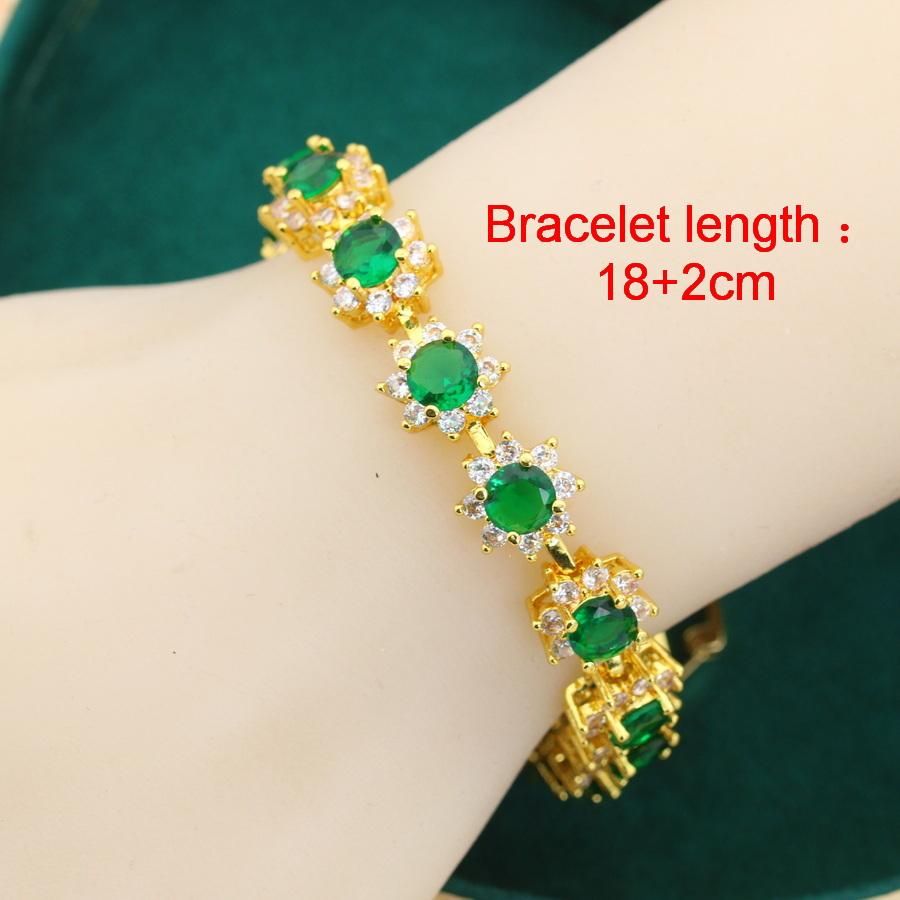 Luxus Mehr Stil Grüner Zirkonia Armreif Vergoldet Hochzeitsschmuck Geschenk Für Frauen