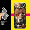 Cute Red Fox Gift Phone Case For Samsung Galaxy A52 A50 A70 A30 A40 A20E A10 A10S A20S A02S A04s A12 A22 A32 A72 5G Clear Cover