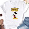 2025 Disney Top Casual Bianco a Manica Corta con Girocollo e Stampa Moda Top Mickey Minnie Mouse per Abbigliamento Donna Ragazza