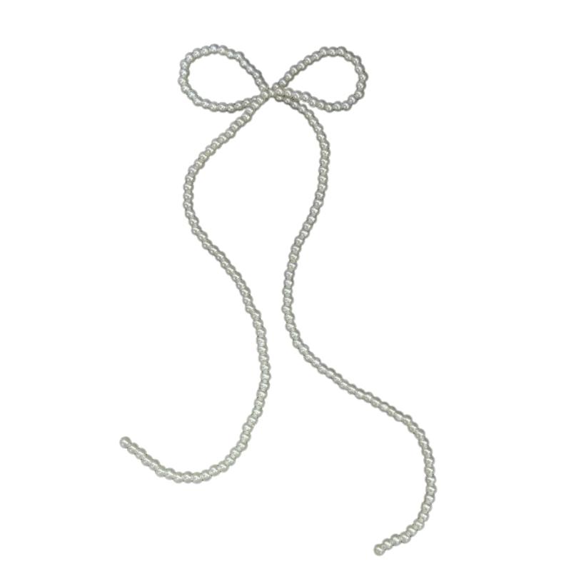 Beautiful Long Pearls Bowknot for Handmade Beaded Hair and Ear Jewelry Accessory  Delicate Bowknot Craft Adornment