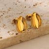 Vintage náušnice z nerezové oceli pro ženy Zlatá barva Nepravidelná geometrie Piercing náušnice Trend Estetické šperky