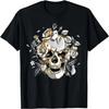 Cool Květinová Lebka Trička, Halloweenské Lebka Tričko, Lebka Tričko