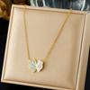 Gold Plated Clover Cubic Zirconia Pendant Necklace