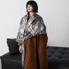 Latest Designer Winter Leopard Patchwork Two-Sided Jacquard Cashmere Scarves Women Thicken Wrap Shawl Ladies Wool Pashmina Scarf