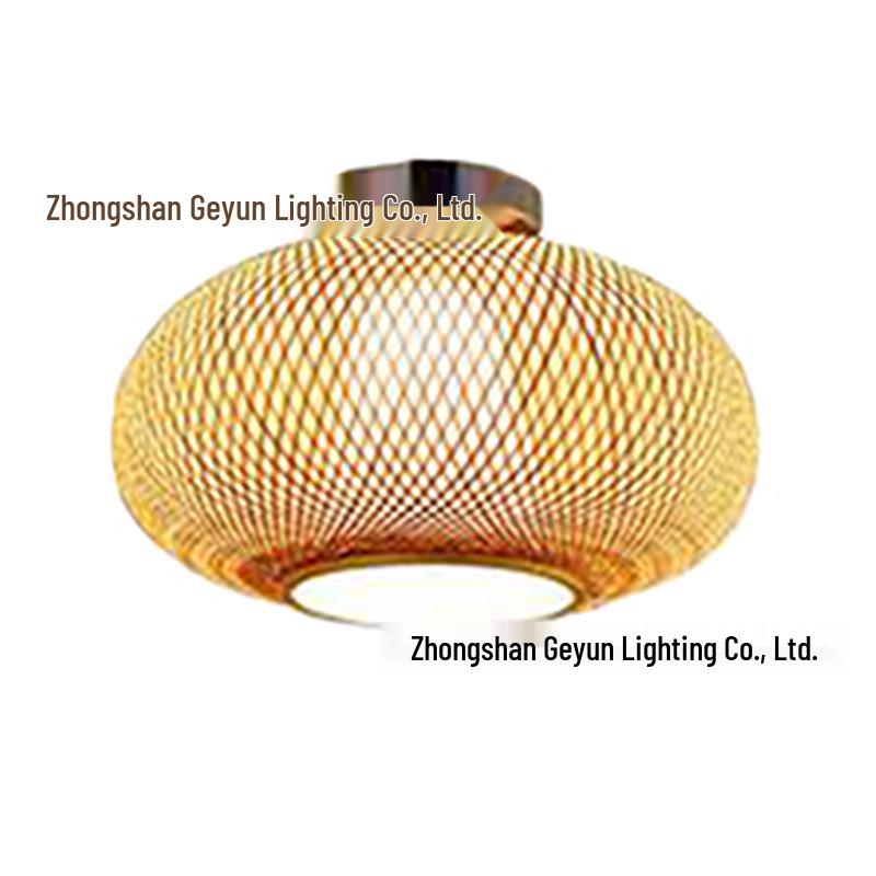Zen Tea Room Bamboo Art LED Retro Ceiling Light for Homestay or Balcony