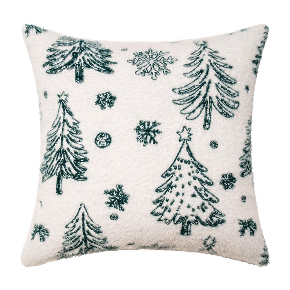 Christmas Tree Christmas Chenille Pillowcase INS Style Cushion Cover Throw Pillowcover  Sofa/Bed