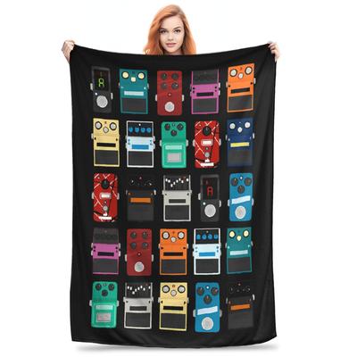 Guitar Bass Pedal Board Throw Blanket for Couch Guitarist Musician Soft Cozy Plush Blanket Multi-size for All Seasons