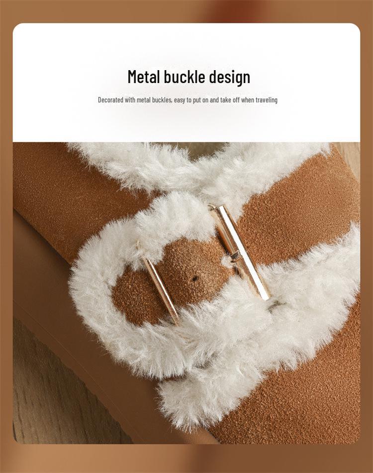 ZHR Zeze Plus Velvet Women's Genuine Leather Winter Snow Boots