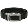 Gdesign Leather Belt with Silver Leather Buckle (Black)